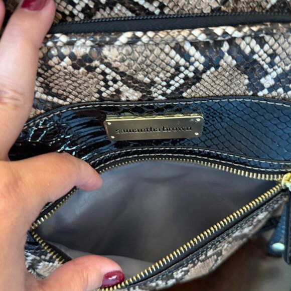Samantha Brown Embossed Python/Snakeskin backpack - Picture 7 of 15